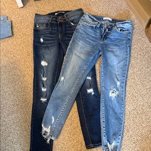 Stylish Blue Distressed Women Jeans size 27 kan can flying monkey